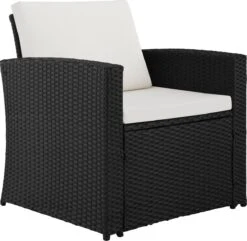 Tectake - Wicker Zitgroep Tuinset Lucca - Zwart - 404131 -Tuin- En Buitenwinkels 1200x1170 1