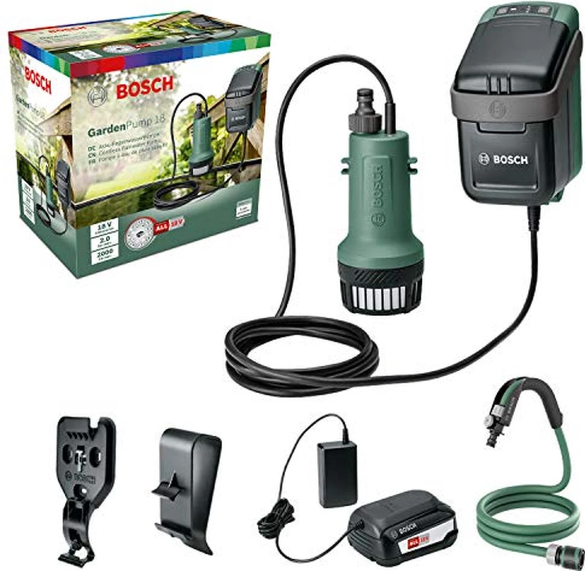 Bosch GardenPump 18 Accu Regentonpomp - Met 1 X 18 V Accu En Lader 1 Bosch GardenPump 18 Accu Regentonpomp - Met 1 X 18 V Accu En Lader