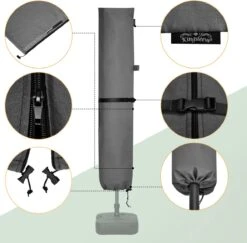 Kingsleeve Parasolhoes Tot Ø 330cm - Weerbestendig Robuust - Grijs -Tuin- En Buitenwinkels 1200x1181