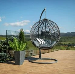 Bircim Hangstoel Ei/Egg-Vorm Met Dikke Kussens - Voor Binnen En Buiten - Incl. Standaard, Onderstel & Kussens - Antraciet 10 Bircim Hangstoel Ei/Egg-Vorm Met Dikke Kussens - Voor Binnen En Buiten - Incl. Standaard, Onderstel & Kussens - Antraciet -Tuin- En Buitenwinkels 1200x1187 1