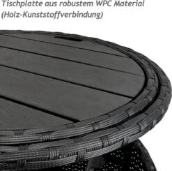 Casaria Polyrattan Zonne-Eiland Ø185cm – Incl. Kussens - Zwart Crème -Tuin- En Buitenwinkels 1200x1189 7