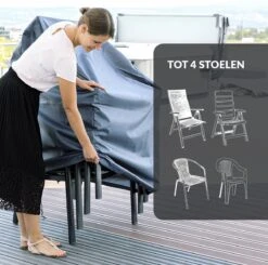 Chefarone Beschermhoes Tuinstoelen - Tuinstoelen Hoes - Tuinmeubelen - Weerbestendig - UV-bescherming - Grijs -Tuin- En Buitenwinkels 1200x1190 1