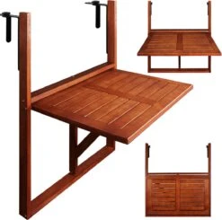 Merkloos Casaria Balkontafel - FSC®-Gecertificeerd Acaciahout – Hangend – Bruin -Tuin- En Buitenwinkels 1200x1191 3