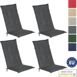 Beautissu Loft HL – Set Van 4 Tuinkussens Hoge Rug 120x50x6 Cm Kussen Grafiet Grijs Tuinstoelkussens Zitkussen Tuinstoel -Tuin- En Buitenwinkels 1200x1194 3