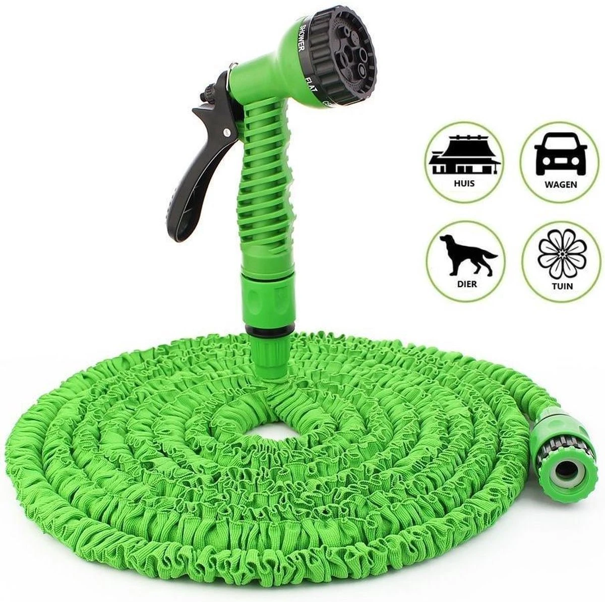 Uitrekbare Tuinslang Tot 15 Meter Van MD-goods ® - Tuinsproeier - Tuin Besproeien - Waterslang - Sproeikop - Groen - Flexibel Elastisch 1 Uitrekbare Tuinslang Tot 15 Meter Van MD-goods ® - Tuinsproeier - Tuin Besproeien - Waterslang - Sproeikop - Groen - Flexibel Elastisch