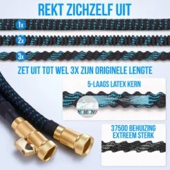 Strex Flexibele Tuinslang 15M Met Sproeikop - Uitrekbaar - Incl. Koppelingen, Ophanghaak & Opbergzak -Tuin- En Buitenwinkels 1200x1197 21