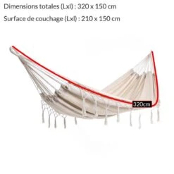 Detex Hangmat Met Franjes - 320x150cm – Belastbaar Tot 300kg Beige -Tuin- En Buitenwinkels 1200x1198 15