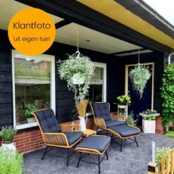 BUITEN Living Dex Wicker Loungestoel Tuin Incl. Wicker Voetenbank | Wicker + Aluminium | Bamboe Antraciet -Tuin- En Buitenwinkels 1200x1200 10