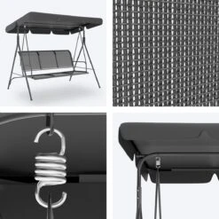 LifeGoods Schommelbank - 3-zits - Tot 250KG - Kantelbaar Dak - UV-bestendig Zonnescherm - 172x104x162cm - Grijs 17 LifeGoods Schommelbank - 3-zits - Tot 250KG - Kantelbaar Dak - UV-bestendig Zonnescherm - 172x104x162cm - Grijs -Tuin- En Buitenwinkels 1200x1200 101