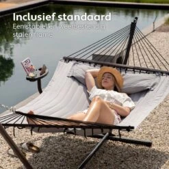 Vita5 Hangmat Met Standaard En Spreidstok – 2 Persoons – Incl. Bekerhouder - Afneembaar Kussen – Uv-bestendig – Lichtgrijs 15 Vita5 Hangmat Met Standaard En Spreidstok – 2 Persoons – Incl. Bekerhouder - Afneembaar Kussen – Uv-bestendig – Lichtgrijs -Tuin- En Buitenwinkels 1200x1200 1017