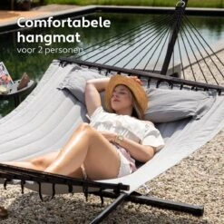 Vita5 Hangmat Met Standaard En Spreidstok – 2 Persoons – Incl. Bekerhouder - Afneembaar Kussen – Uv-bestendig – Lichtgrijs 16 Vita5 Hangmat Met Standaard En Spreidstok – 2 Persoons – Incl. Bekerhouder - Afneembaar Kussen – Uv-bestendig – Lichtgrijs -Tuin- En Buitenwinkels 1200x1200 1018