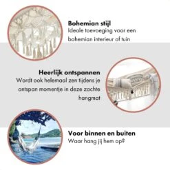 QUVIO Hangmat Voor In De Tuin - Tuinstoelen - Reishangmat Voor Camping, Outdoor En Reizen - Hamock - Katoen Ademend - Maximale Belasting Van 250KG - Lig Oppervlak Van 180 Cm - Geschikt Voor 1 Persoon - Beige -Tuin- En Buitenwinkels 1200x1200 1037