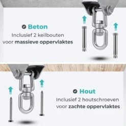 AVINT GOODS RVS Ophangsysteem Plafondhaak Bokszak – Schroefhaak & Ophanghaak Hangstoel – Muurhaak Binnen & Buiten - 550KG -Tuin- En Buitenwinkels 1200x1200 105