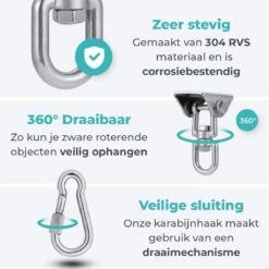 AVINT GOODS RVS Ophangsysteem Plafondhaak Bokszak – Schroefhaak & Ophanghaak Hangstoel – Muurhaak Binnen & Buiten - 550KG -Tuin- En Buitenwinkels 1200x1200 106