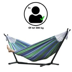 Hangmat Met Standaard En Opbergtas – 2 Persoons – Max. Draaggewicht 200Kg – Hangmatset – Hangmatten – Hang Mat Voor Binnen En Buiten – Hangmatstandaard – Hammock – Blauw / Groen 12 Hangmat Met Standaard En Opbergtas – 2 Persoons – Max. Draaggewicht 200Kg – Hangmatset – Hangmatten – Hang Mat Voor Binnen En Buiten – Hangmatstandaard – Hammock – Blauw / Groen -Tuin- En Buitenwinkels 1200x1200 1071