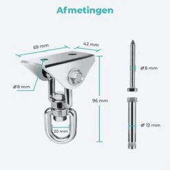 AVINT GOODS RVS Ophangsysteem Plafondhaak Bokszak – Schroefhaak & Ophanghaak Hangstoel – Muurhaak Binnen & Buiten - 550KG -Tuin- En Buitenwinkels 1200x1200 109