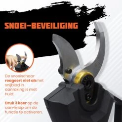 Reichlër® Elektrische Snoeischaar - 40 Mm Snijdiameter - 2x Accu - Anti-cut Functie - Heggenschaar - Takkenschaar - Zwart -Tuin- En Buitenwinkels 1200x1200 1105