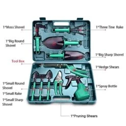Merkloos 10-Delige Tuingereedschap Set Inclusief Opbergkoffer - Tuinierset - Tuinsetje - Gereedschap Voor Tuin - Tuinschaar - Tuinschepje - Bloemenschaar - Voegenkrabber - Plantenspuit - Grasschaar - Bloemenschep - Tuinhark -Tuin- En Buitenwinkels 1200x1200 1122
