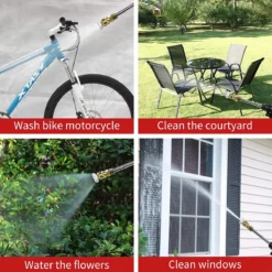 Merkloos Elektrische Accu-Hogedrukreiniger - 1.2mpa - Multifunctioneel Mondstuk - Draagbaar Oplaadbaar Snoerloos - Reinigingsspuitpistool - Met Rijke Accessoires - Voor Auto, Tuin, Terras, Raam - Zwart -Tuin- En Buitenwinkels 1200x1200 1244