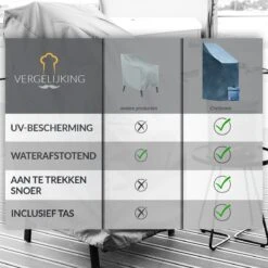 Chefarone Beschermhoes Tuinstoelen - Tuinstoelen Hoes - Tuinmeubelen - Weerbestendig - UV-bescherming - Grijs -Tuin- En Buitenwinkels 1200x1200 128