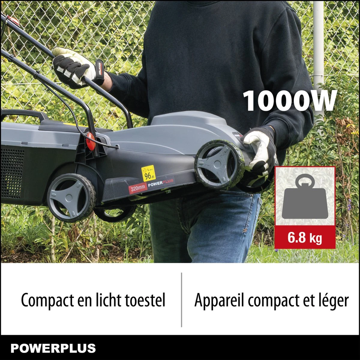 Powerplus POWEG63703 Elektrische Grasmaaier - Grasmachine Voor Kleine Tuin - 1000 W - 32cm Maaibreedte - 30L Opvangbak - Verstelbare Maaihoogte 2 Powerplus POWEG63703 Elektrische Grasmaaier - Grasmachine Voor Kleine Tuin - 1000 W - 32cm Maaibreedte - 30L Opvangbak - Verstelbare Maaihoogte - Afbeelding 2
