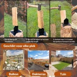 Miseru Houtklover – Geen Bijl Nodig – No Axe - Houtsplijter – Houtkliever – HANDMADE In Holland - Houtklover Voor Aanmaakhout – Metaal -Tuin- En Buitenwinkels 1200x1200 1379