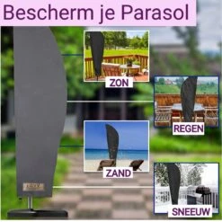 Parasolhoes Voor Zweefparasol–Waterdicht-met Rits En Stok-Superieure Kwaliteit-280cm X 81cm -Tuin- En Buitenwinkels 1200x1200 140
