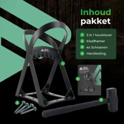 Lighted Lifestyle™| Houtklover Voor Aanmaakhout Incl. Kloofhamer - Houtsplijter - Houtkliever - Snel Haardhout - Gietijzer - Incl. Schroeven -Tuin- En Buitenwinkels 1200x1200 1400