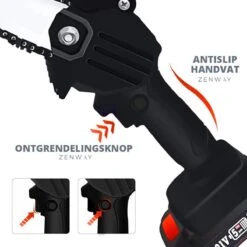 Zenway - Mini Kettingzaag - Snoeizaag - Kettingzaag - Kettingzaag Elektrisch Met 1 Accu- Inclusief Koffer - 1 Extra Accu - Zwart -Tuin- En Buitenwinkels 1200x1200 1447