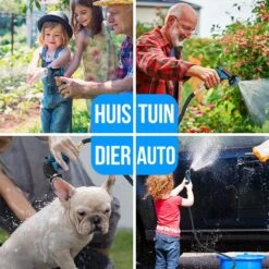 Strex Flexibele Tuinslang 15M Met Sproeikop - Uitrekbaar - Incl. Koppelingen, Ophanghaak & Opbergzak -Tuin- En Buitenwinkels 1200x1200 1828