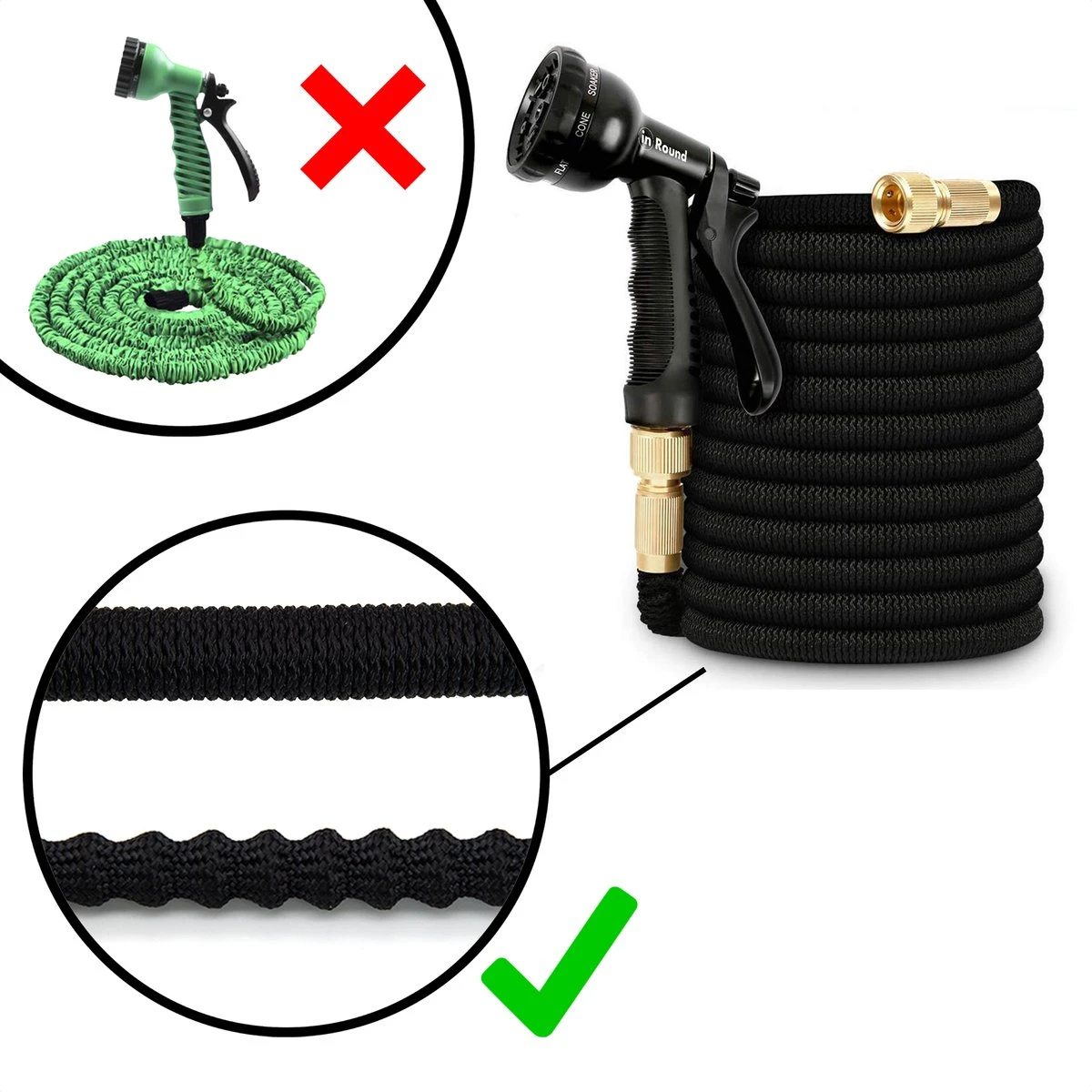 In Round Flexibele Tuinslang – 22,5 Meter – Sproeikop, Tuinslanghouder 3 In Round Flexibele Tuinslang – 22,5 Meter – Sproeikop, Tuinslanghouder - Afbeelding 3