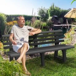 Casaria Tuinbank Orchidea – Kunststof/240kg Belastbaar – Antraciet -Tuin- En Buitenwinkels 1200x1200 211