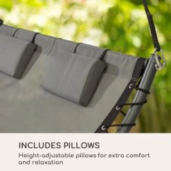 Blumfeldt Palermo Schommelbank - Hollywoodschommel 130 X 207 Cm - Ligbed Met Dak - Schommelstoel Voor 2 Personen - Tuinbank Inclusief Nekkussens - Stalen Frame En Polyester Dak - Grijs -Tuin- En Buitenwinkels 1200x1200 252