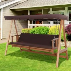 Outsunny Hollywoodschommel Hout Tuinschommel Schommelbank Ligfunctie 3 Personen 84A-185 -Tuin- En Buitenwinkels 1200x1200 259
