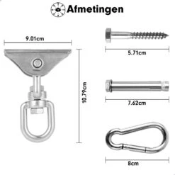 Luxe Ophangsysteem - 180° Schommelen, 360° Roteerbaar - Plafondhaak - Ophanghaak - Hangstoel Buiten - Hangstoel Binnen – Schommelstoel - Schommel - Bokszakken - RVS - Nederlandse Handleiding - 14 Luxe Ophangsysteem - 180° Schommelen, 360° Roteerbaar - Plafondhaak - Ophanghaak - Hangstoel Buiten - Hangstoel Binnen – Schommelstoel - Schommel - Bokszakken - RVS - Nederlandse Handleiding - -Tuin- En Buitenwinkels 1200x1200 278