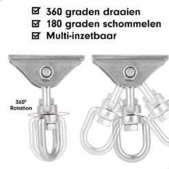 Luxe Ophangsysteem - 180° Schommelen, 360° Roteerbaar - Plafondhaak - Ophanghaak - Hangstoel Buiten - Hangstoel Binnen – Schommelstoel - Schommel - Bokszakken - RVS - Nederlandse Handleiding - 16 Luxe Ophangsysteem - 180° Schommelen, 360° Roteerbaar - Plafondhaak - Ophanghaak - Hangstoel Buiten - Hangstoel Binnen – Schommelstoel - Schommel - Bokszakken - RVS - Nederlandse Handleiding - -Tuin- En Buitenwinkels 1200x1200 280
