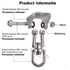 Luxe Ophangsysteem - 180° Schommelen, 360° Roteerbaar - Plafondhaak - Ophanghaak - Hangstoel Buiten - Hangstoel Binnen – Schommelstoel - Schommel - Bokszakken - RVS - Nederlandse Handleiding - 19 Luxe Ophangsysteem - 180° Schommelen, 360° Roteerbaar - Plafondhaak - Ophanghaak - Hangstoel Buiten - Hangstoel Binnen – Schommelstoel - Schommel - Bokszakken - RVS - Nederlandse Handleiding - -Tuin- En Buitenwinkels 1200x1200 283