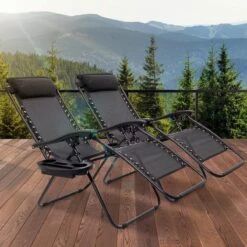 LifeGoods Opvouwbare Tuinstoelen - Verstelbaar Zonnescherm - 2 Stuks - 30°-90° Verstelbaar - Metaal - Zwart -Tuin- En Buitenwinkels 1200x1200 297