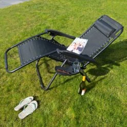 Luxe Ligstoel Met Hoofdsteun & Voetsteun - Verstelbare Rugleuning - Zonnebed Relaxstoel Voor Tuin/Terras/Strand/Balkon/Zwembad/Camping - Inklapbaar - Weerbestendig - Zwart -Tuin- En Buitenwinkels 1200x1200 304