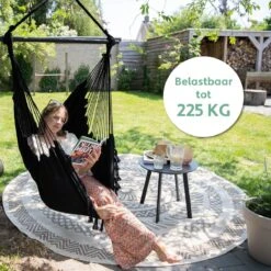 Vita5 XXL Hangstoel - Binnen&Buiten Hangnest - Incl. 2 Kussens En Boekenvak - Volwassenen&Kinderen - Hangmatstoel Tot 225kg - Zwart 15 Vita5 XXL Hangstoel - Binnen&Buiten Hangnest - Incl. 2 Kussens En Boekenvak - Volwassenen&Kinderen - Hangmatstoel Tot 225kg - Zwart -Tuin- En Buitenwinkels 1200x1200 326