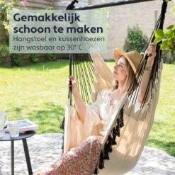 Vita5 XXL Hangstoel | Binnen&Buiten Hangnest | Incl. 2 Kussens En Boekenvak | Volwassenen&Kinderen | Hangmatstoel Tot 225kg | Beige 14 Vita5 XXL Hangstoel | Binnen&Buiten Hangnest | Incl. 2 Kussens En Boekenvak | Volwassenen&Kinderen | Hangmatstoel Tot 225kg | Beige -Tuin- En Buitenwinkels 1200x1200 410