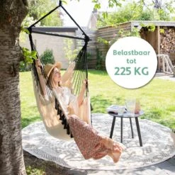 Vita5 XXL Hangstoel | Binnen&Buiten Hangnest | Incl. 2 Kussens En Boekenvak | Volwassenen&Kinderen | Hangmatstoel Tot 225kg | Beige 15 Vita5 XXL Hangstoel | Binnen&Buiten Hangnest | Incl. 2 Kussens En Boekenvak | Volwassenen&Kinderen | Hangmatstoel Tot 225kg | Beige -Tuin- En Buitenwinkels 1200x1200 411