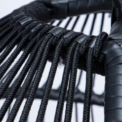 Merkloos Hangstoel Norway - Zwart Wicker & Touw Luxe Egg Hangstoel Met Dikke Antraciete Kussens Met Frame - Inklapbare Basket -Tuin- En Buitenwinkels 1200x1200 418