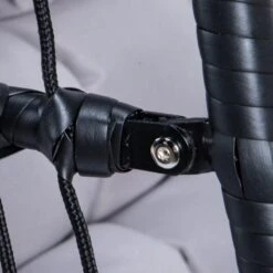 Merkloos Hangstoel Norway - Zwart Wicker & Touw Luxe Egg Hangstoel Met Dikke Antraciete Kussens Met Frame - Inklapbare Basket -Tuin- En Buitenwinkels 1200x1200 420