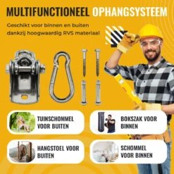 Itstrong® Plafondhaak Ophangsysteem Voor Binnen & Buiten – Ophanghaak Voor Bokszak – Schommel – Schommelstoel – Hangstoel - RVS -Tuin- En Buitenwinkels 1200x1200 431
