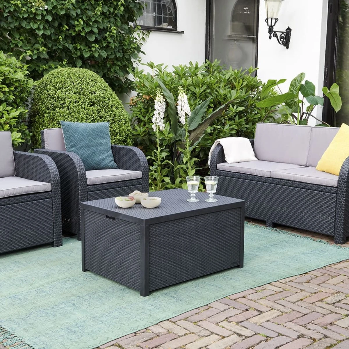 Allibert Arica Tuintafel - 79x59,5x42 Cm - Grafiet 13 Allibert Arica Tuintafel - 79x59,5x42 Cm - Grafiet - Afbeelding 13