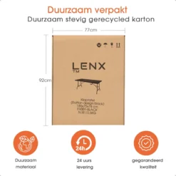 Lenx Klaptafel - Inklapbare Tafel - Opvouwbare Tuintafel - Vouwtafel - Inclusief Handvat En 2 Tafelkleden - 180x75x74cm - 6 Tot 8 Personen -Tuin- En Buitenwinkels 1200x1200 494