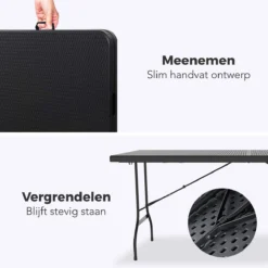 LifeGoods Klaptafel - Inklapbaar - 180 Cm - 6 Tot 8 Personen - Zwart -Tuin- En Buitenwinkels 1200x1200 499