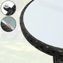 Casaria Polyrattan Bijzettafel 80cm Rond - 5mm Veiligheidsglas – Zwart -Tuin- En Buitenwinkels 1200x1200 526