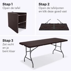 LifeGoods Klaptafel - Inklapbaar - 180 Cm - 6 Tot 8 Personen - Bruin -Tuin- En Buitenwinkels 1200x1200 565